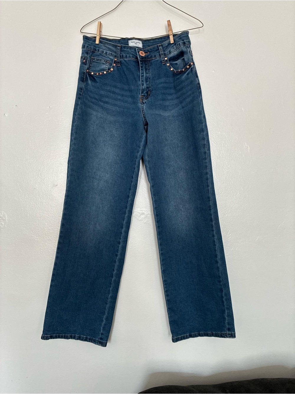 Gogo Jeans - Blue Denim Jeans with Studded Pockets
